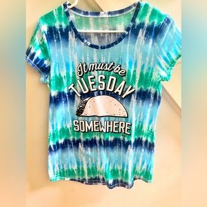 Girls Justice Tuesday Taco Tie Dye Shirt